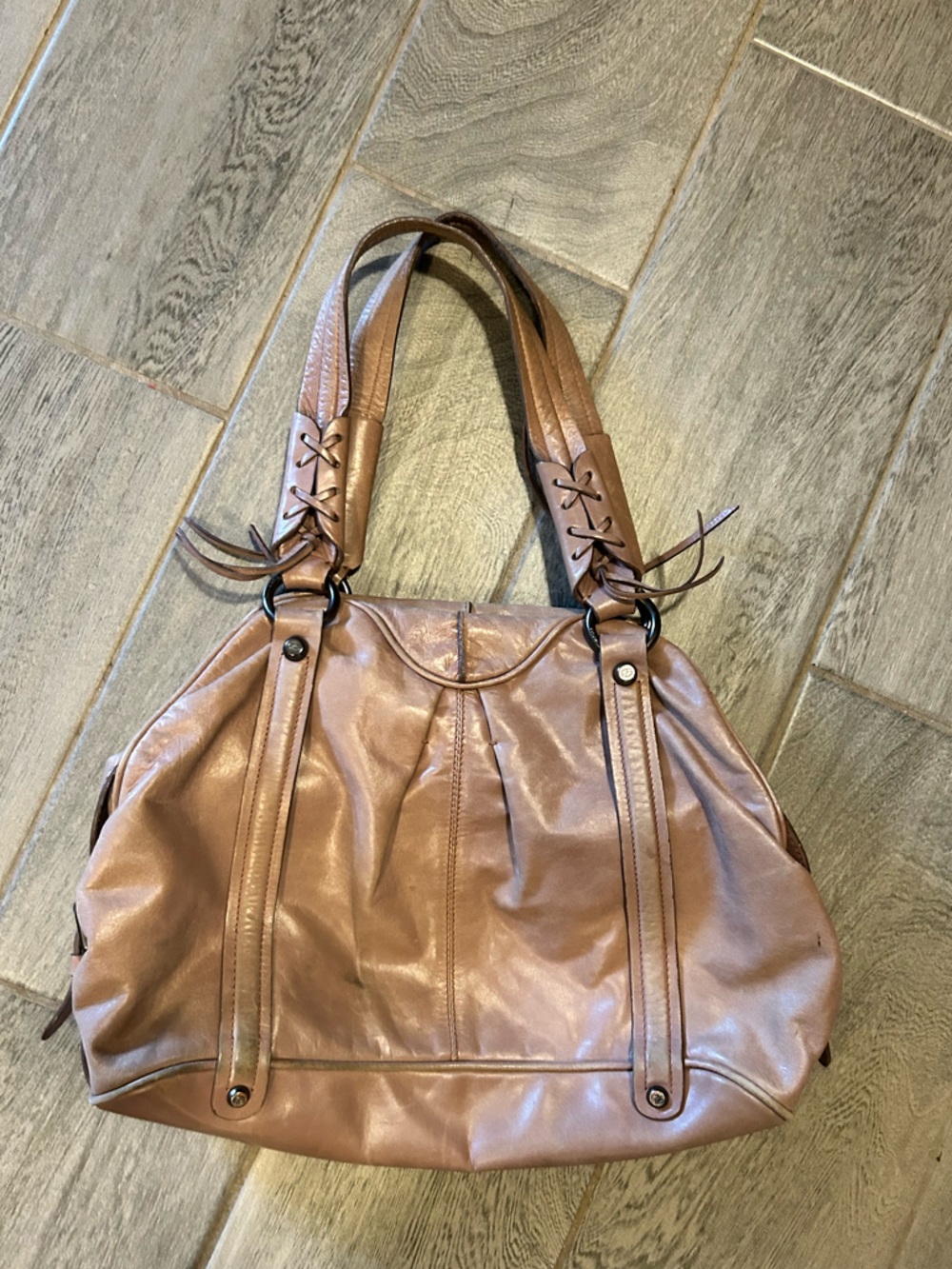 Fransisco Biasia Soft Pink tan large leather  hobo bag